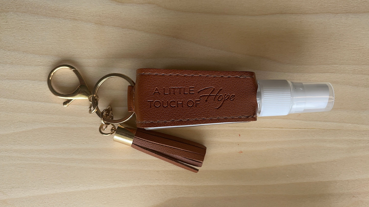 Mini Spray Bottle Holder Keychain β Leather with Tassels