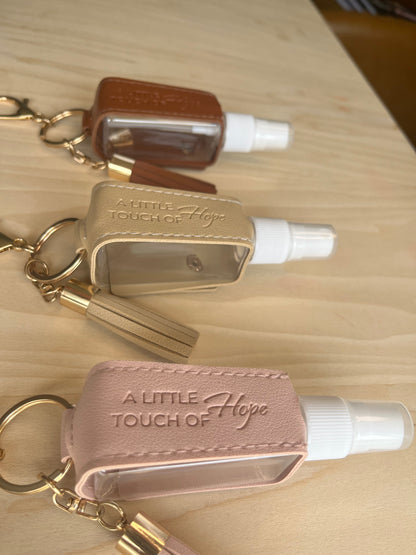 Mini Spray Bottle Holder Keychain – Leather with Tassels