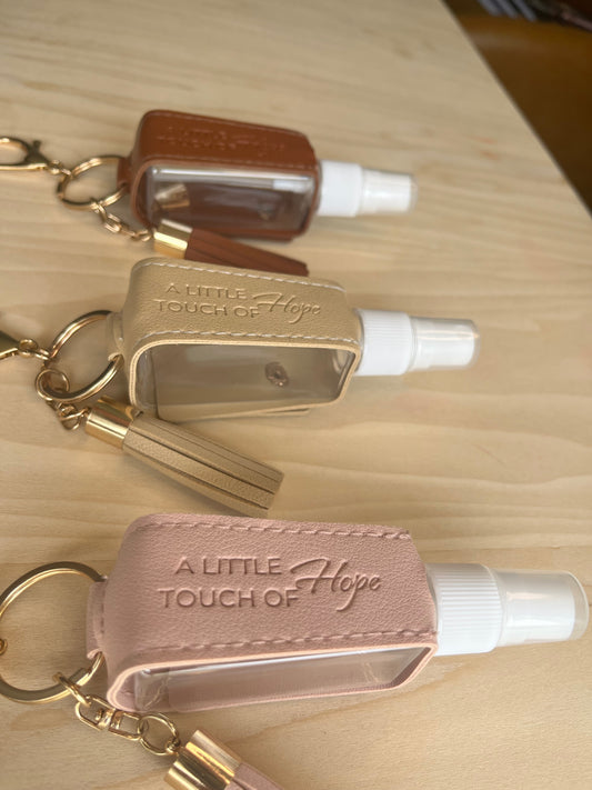 Mini Spray Bottle Holder Keychain – Leather with Tassels