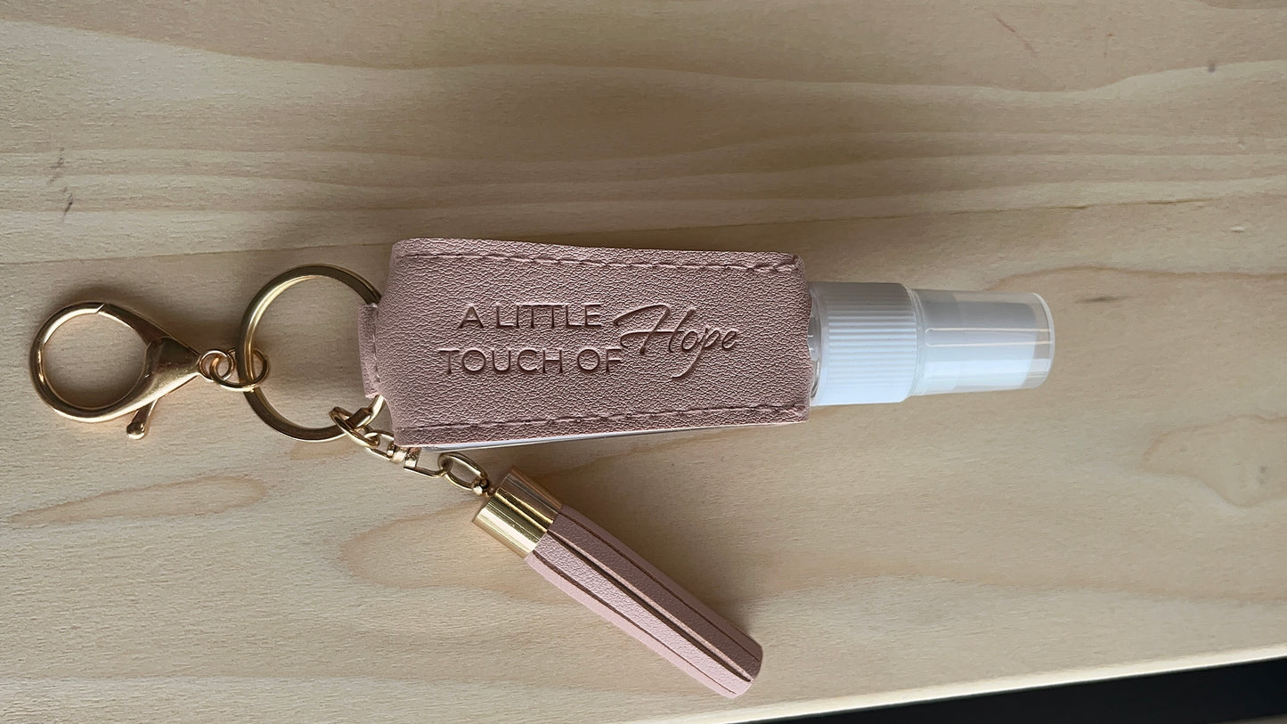 Mini Spray Bottle Holder Keychain – Leather with Tassels